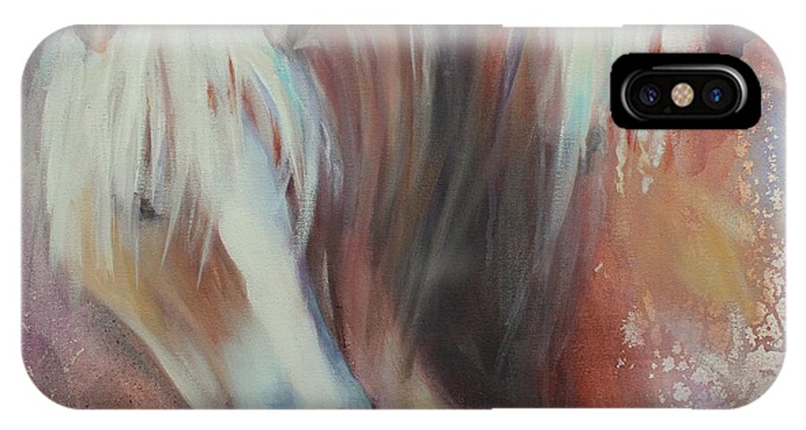 Draft Horse iPhone X Case featuring the painting Sir Winston by Susan Bradbury