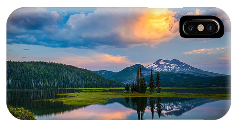 Mountain iPhone X Case featuring the photograph Sister Sunrise at Sparks Lake by Chris McKenna