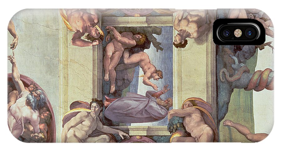 Sistine Chapel Ceiling 1508 12 The Creation Of Eve 1510 Fresco Post Restoration Iphone X Case
