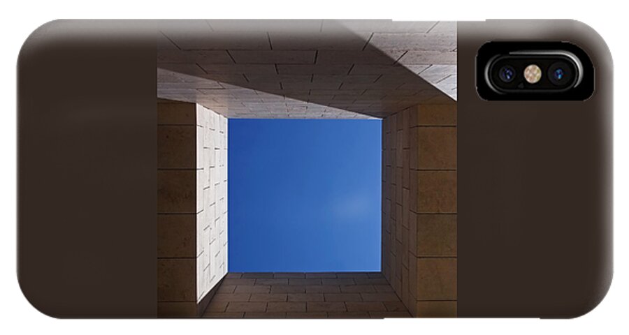The Getty Center iPhone X Case featuring the photograph Sky Box at The Getty 2 by Rona Black