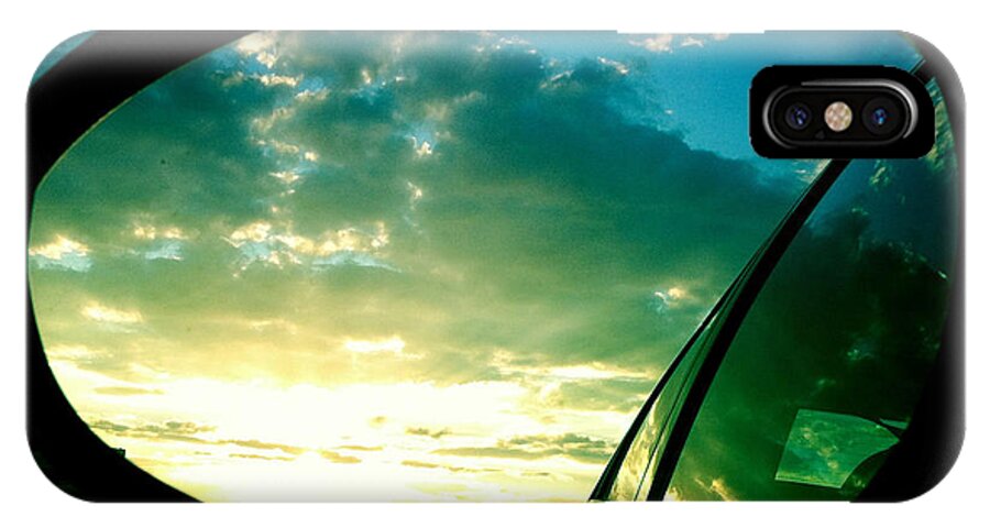 Sky iPhone X Case featuring the photograph Sky in the rear mirror by Matthias Hauser