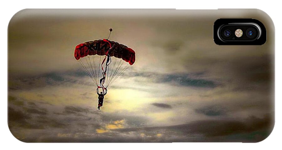 Skydiver iPhone X Case featuring the photograph Evening Skydiver by Dyle  Warren
