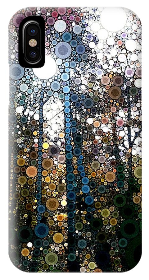Skyway iPhone X Case featuring the digital art Skyway Forest at Dawn by Linda Bailey
