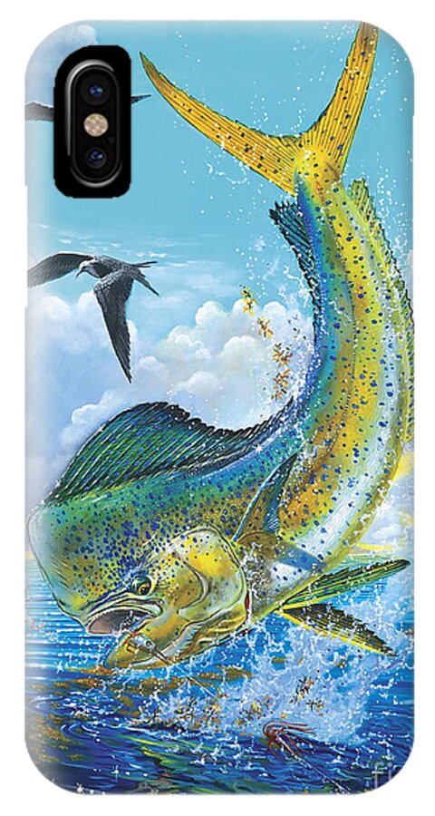 Dolphin iPhone X Case featuring the painting Slammer Off0017 by Carey Chen