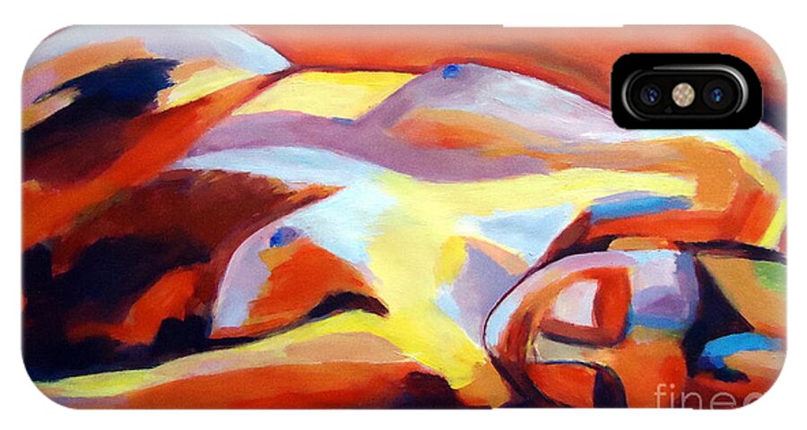 Nude Figures iPhone X Case featuring the painting Sleeping lady by Helena Wierzbicki