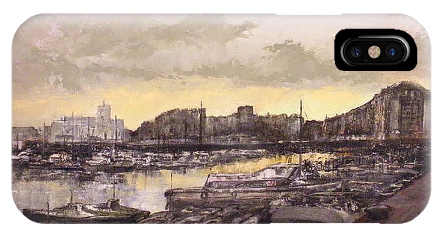 Small Port iPhone X Case featuring the painting Small-port Santander by Tomas Castano