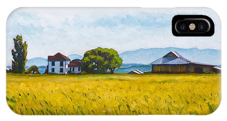 Farm iPhone X Case featuring the painting Smith Farm by Stacey Neumiller