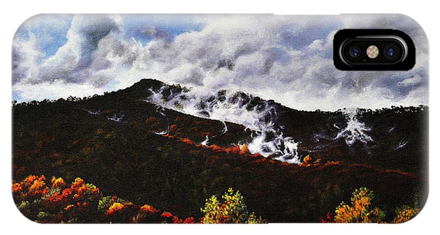 Smoky Mountains iPhone X Case featuring the painting Smoky Mountain Angel Hair by Craig Burgwardt