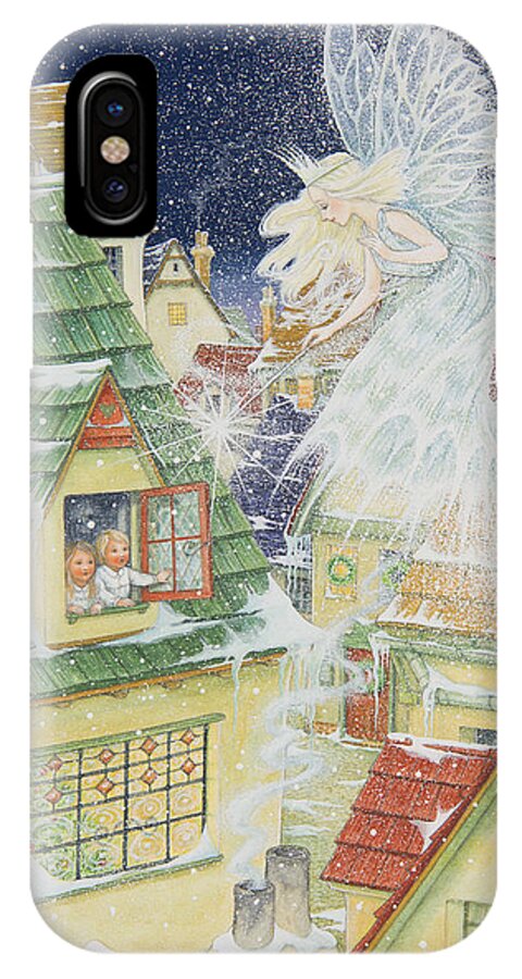 Fairy iPhone X Case featuring the painting Snow Fairy by Lynn Bywaters