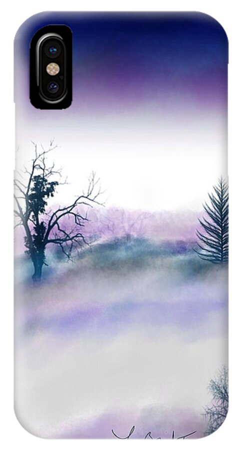Catskill iPhone X Case featuring the digital art Snowstorm In Catskill iPad Version by Frank Bright
