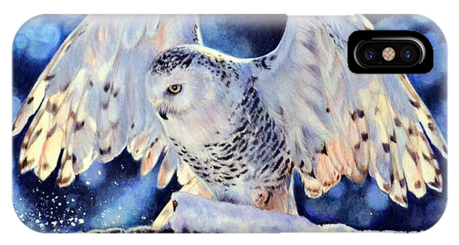 Snowy Owl iPhone X Case featuring the painting Illumination by Lachri