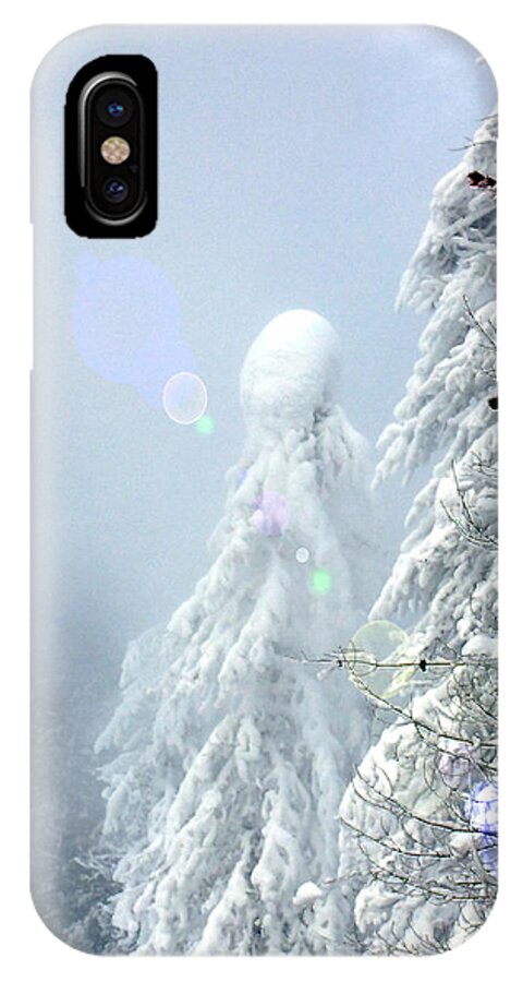 Landscape iPhone X Case featuring the photograph Snowy trees by Kae Cheatham