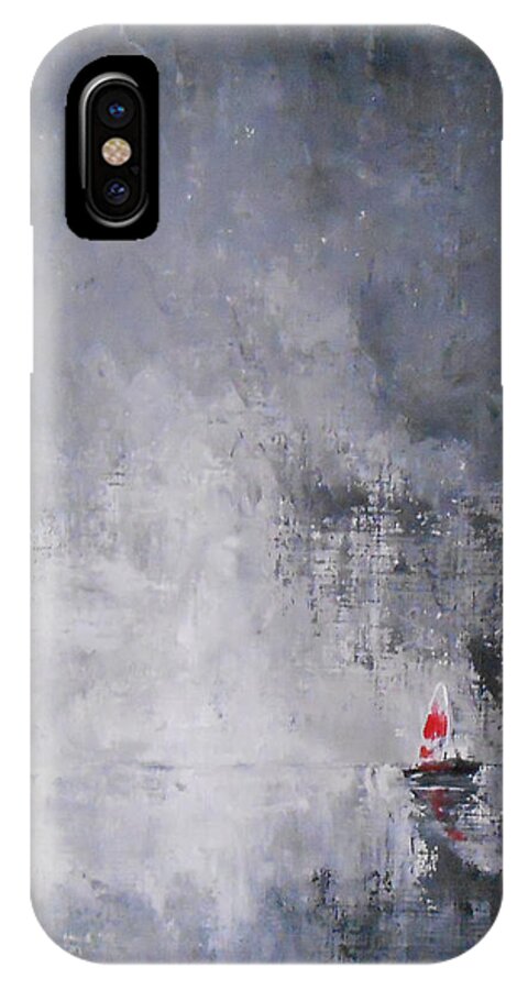 Abstract iPhone X Case featuring the painting Solitude 2 by Jane See