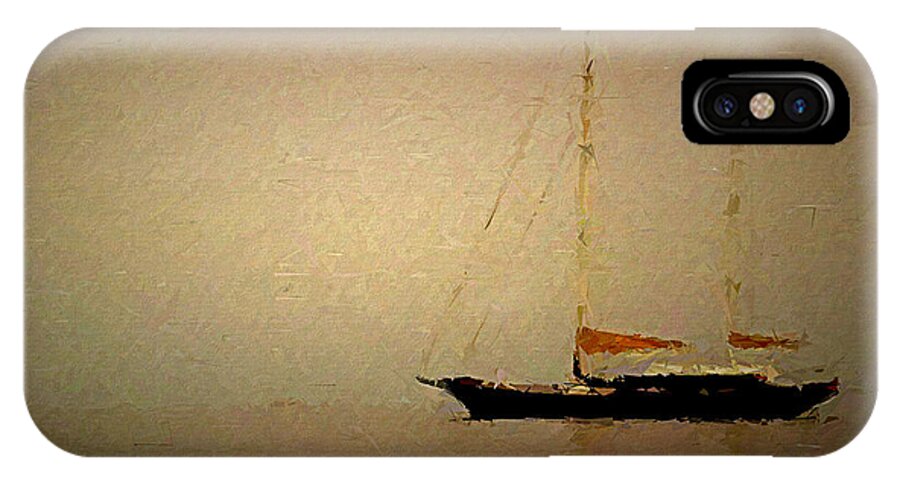 Boat iPhone X Case featuring the mixed media Solitude by Binka Kirova