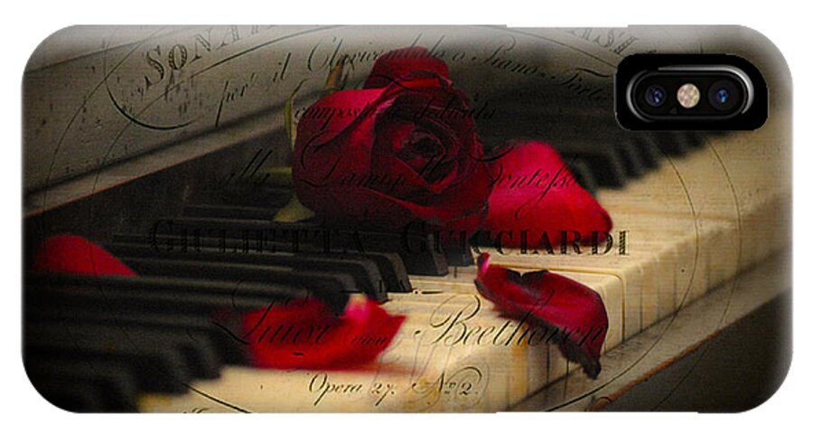 Vintage iPhone X Case featuring the digital art Sonata in Roses by Chris Armytage