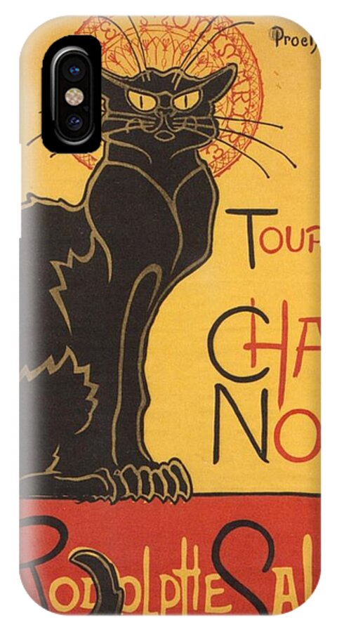 Cat iPhone X Case featuring the digital art Soon the Black Cat Tour by Rodolphe Salis by Taiche Acrylic Art