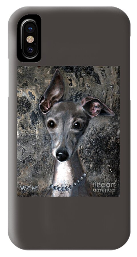Italian Greyhound iPhone X Case featuring the painting Sophie by Wendy Ray