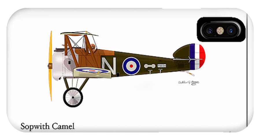 Sopwith Camel iPhone X Case featuring the digital art Sopwith Camel by Arthur Eggers