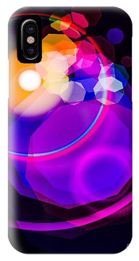 Digital Art Graphics All Prints iPhone X Case featuring the digital art Space Orbit by Gayle Price Thomas