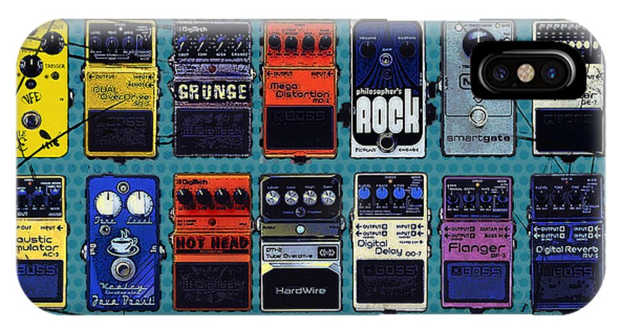 Guitar iPhone X Case featuring the mixed media Special Effects by Russell Pierce