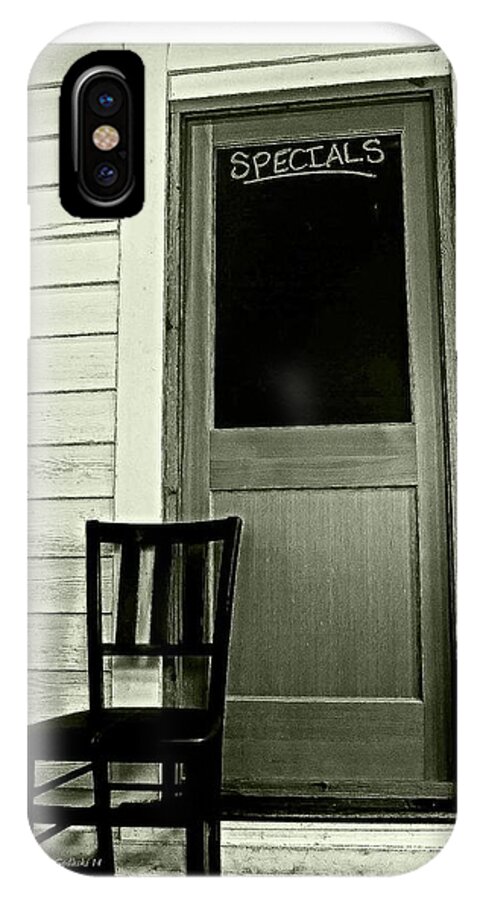 Chair And Door In Green iPhone X Case featuring the photograph Specials by Steve Godleski