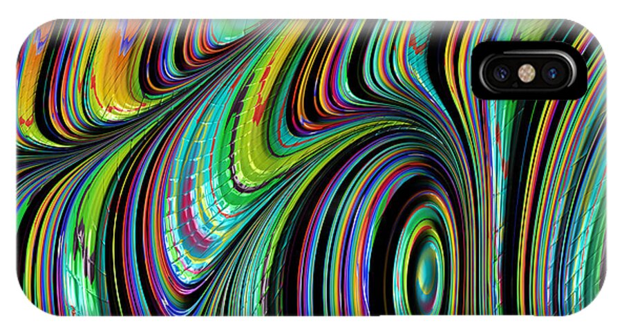 #art #print #fractal #spectrum #happijar iPhone X Case featuring the digital art Spectrum by Vix Edwards