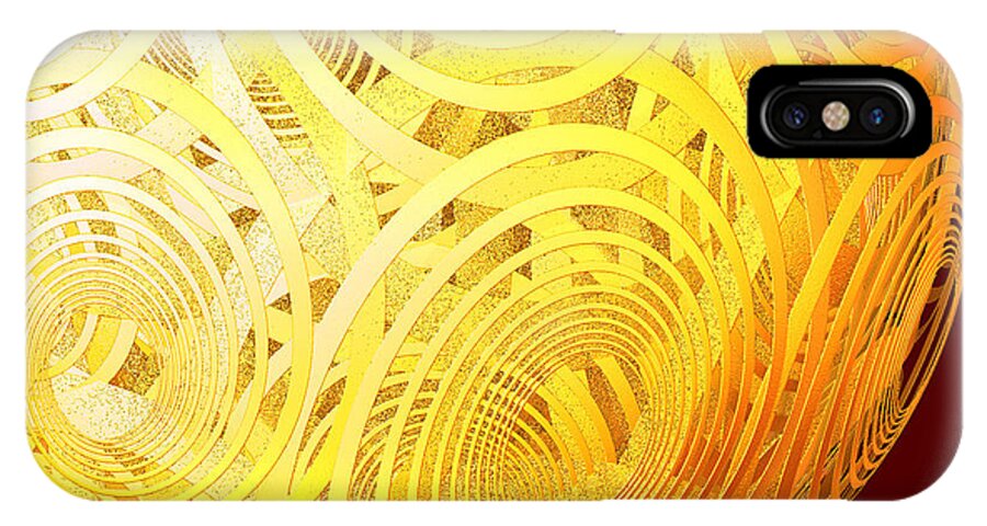 First Star Art iPhone X Case featuring the digital art Spiral Sun by jammer by First Star Art