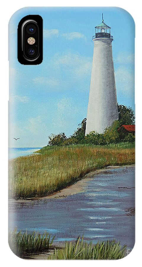 St. Mark's Lighthouse iPhone X Case featuring the painting St. Mark's Lighthouse Painting by Jimmie Bartlett