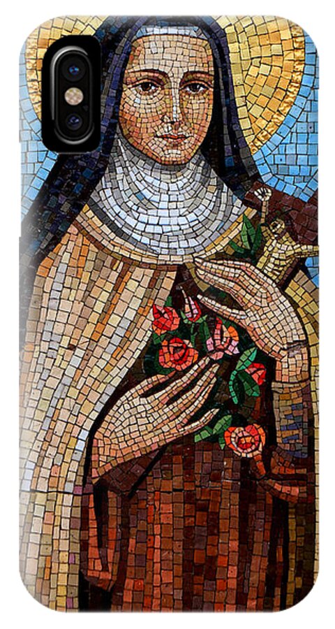 Mosaic iPhone X Case featuring the photograph St. Theresa Mosaic by Andrew Fare