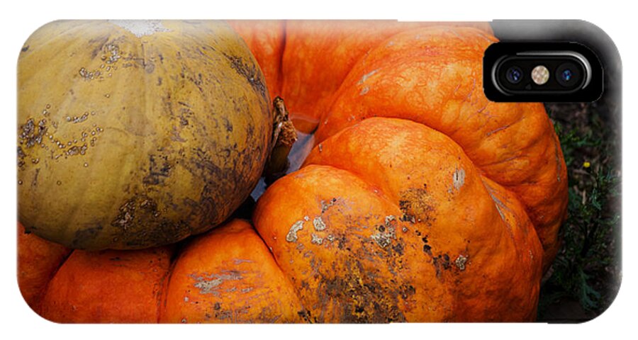 Pumpkin iPhone X Case featuring the photograph Stacked Pumpkins by Jim Shackett