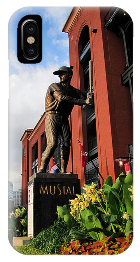 Stan Musial Statues Busch Stadium iPhone X Case featuring the photograph Stan Musial Statue by John Freidenberg