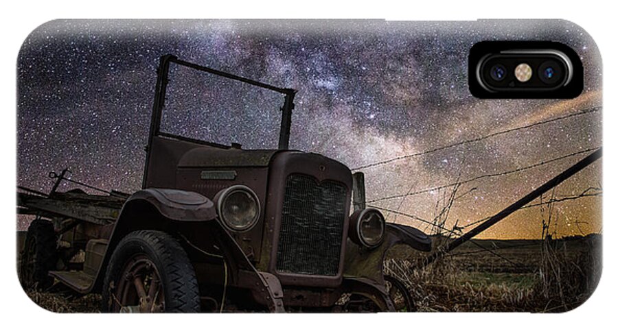 Stars iPhone X Case featuring the digital art Stardust and Rust by Aaron J Groen