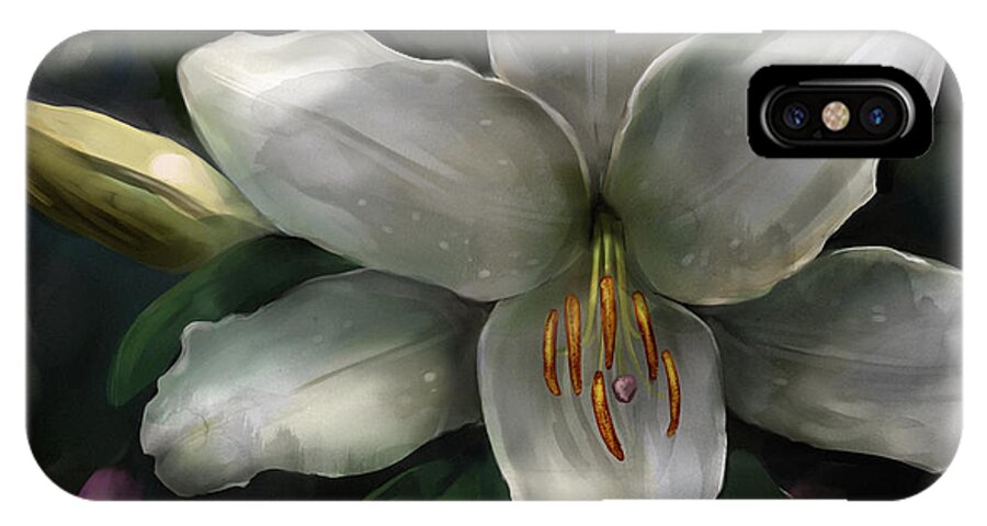 Stargazer Lily iPhone X Case featuring the mixed media Stargazer by Steve Goad