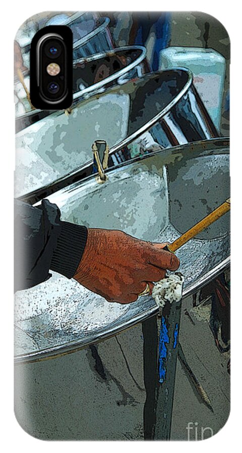 Steel Drum iPhone X Case featuring the photograph Steel Band Street Musicians by Jeanette French