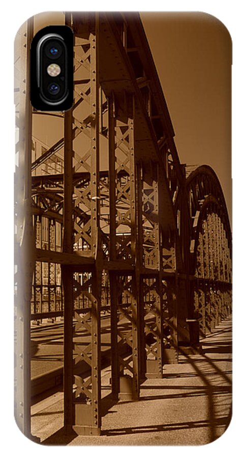 Steel Bridge iPhone X Case featuring the photograph Steel Shadows by Miguel Winterpacht