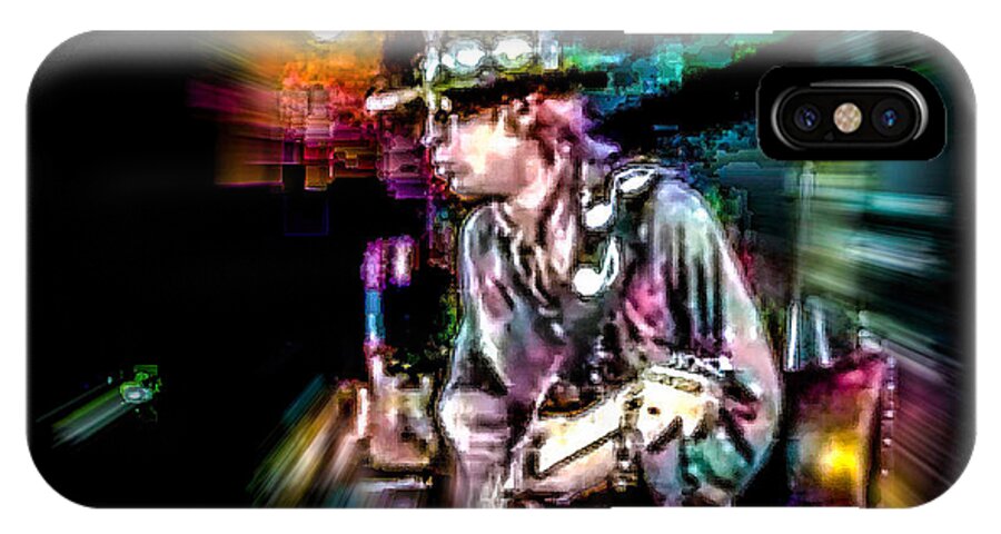 Stevie iPhone X Case featuring the photograph Stevie Ray Vaughan - Smokin' by Glenn Feron