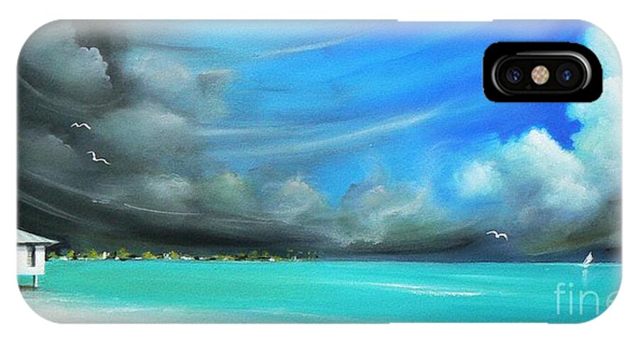 Acrylics iPhone X Case featuring the painting Storm on the Move by Artificium -