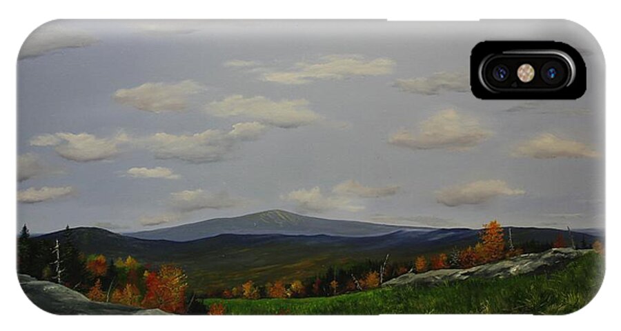 Vermont iPhone X Case featuring the painting Stratton View by Ken Ahlering