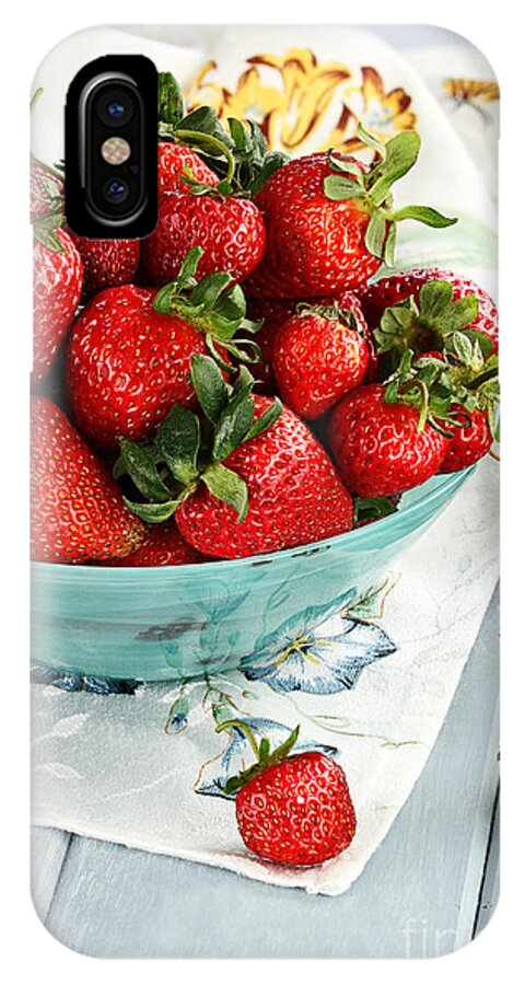 Strawberry iPhone X Case featuring the photograph Strawberries by Stephanie Frey