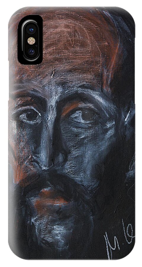 Portrait iPhone X Case featuring the painting Study of the male face by Maxim Komissarchik