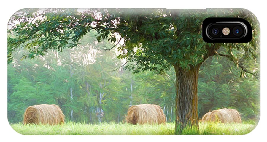 Hay Bales iPhone X Case featuring the photograph Summer Bales by Lori Dobbs