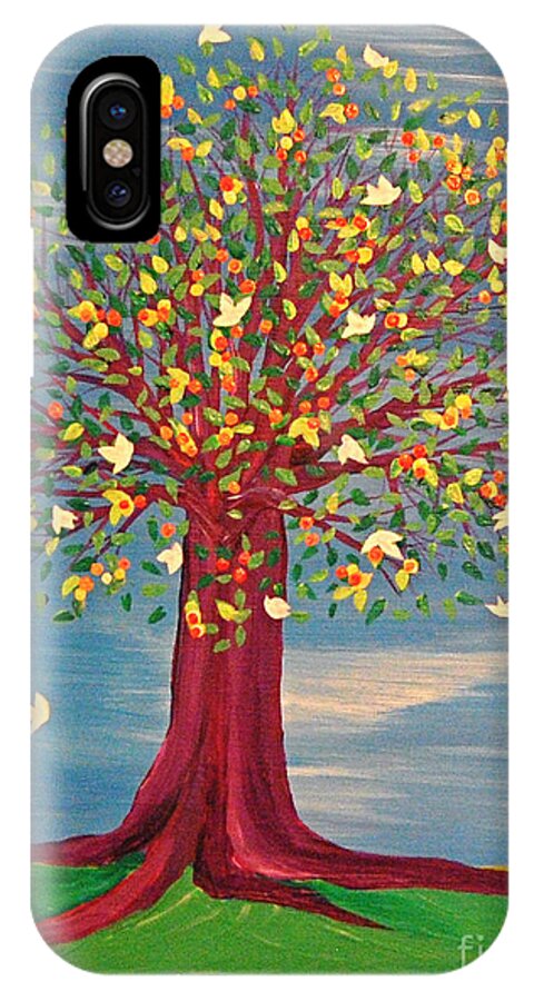 Tree iPhone X Case featuring the painting Summer Fantasy Tree by First Star Art