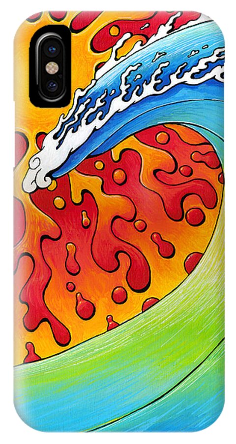 Surf iPhone X Case featuring the painting Sun and Surf by Adam Johnson