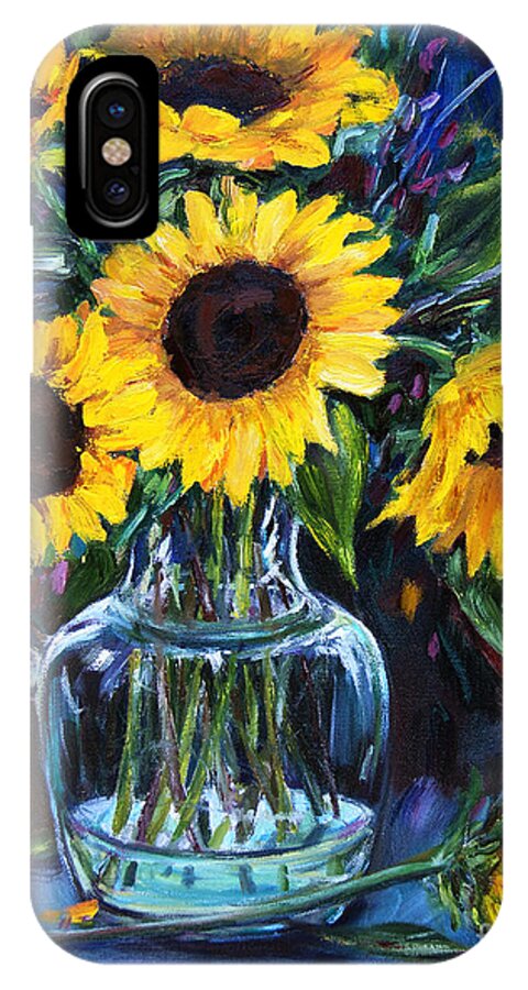 Flowers iPhone X Case featuring the painting Sunflower Bouquet by Jennifer Beaudet
