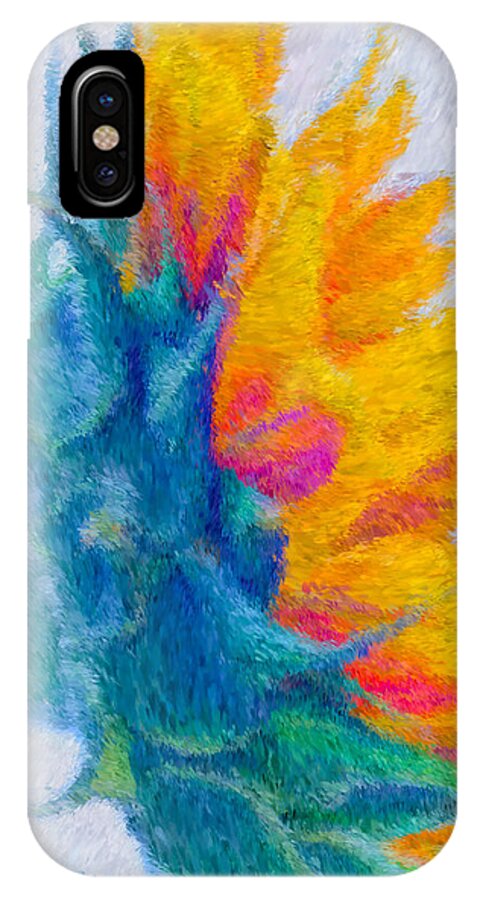 Yellow iPhone X Case featuring the photograph Sunflower Profile Impressionism by Heidi Smith