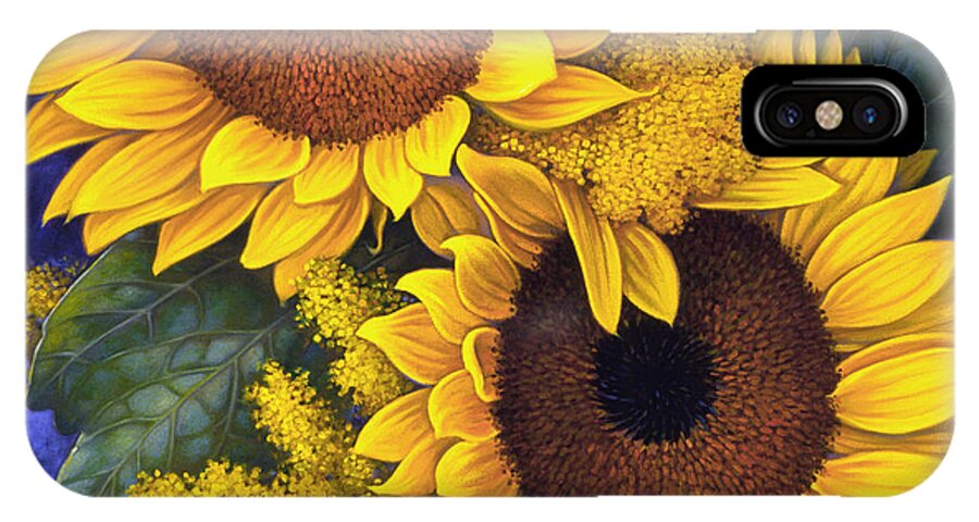 #faatoppicks iPhone X Case featuring the painting Sunflowers by Mia Tavonatti