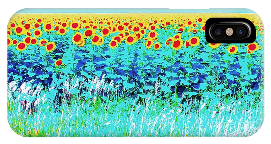 Sunflower iPhone X Case featuring the photograph Sunny Kansas by Ann Johndro-Collins