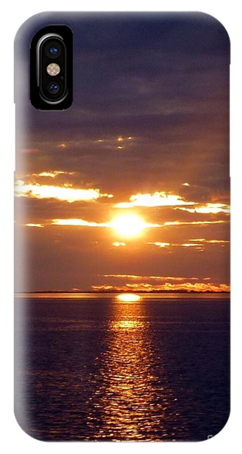 Sunset iPhone X Case featuring the photograph Sunset from Peace River Bridge by Barbie Corbett-Newmin