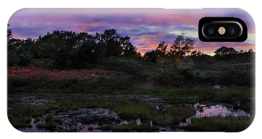 Sunset In Purple Along The Marsh iPhone X Case featuring the photograph Sunset in purple along highway 7 by Peter V Quenter