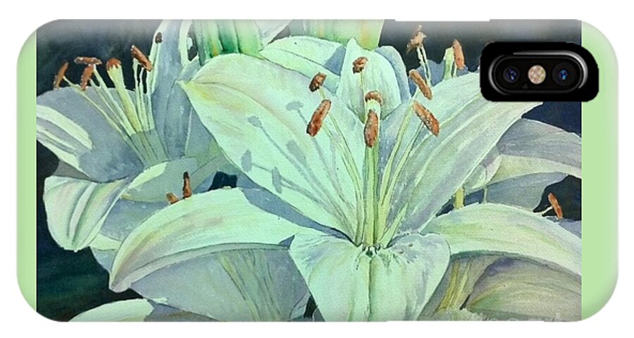 Garden iPhone X Case featuring the painting Sunset Lily by Bev Morgan
